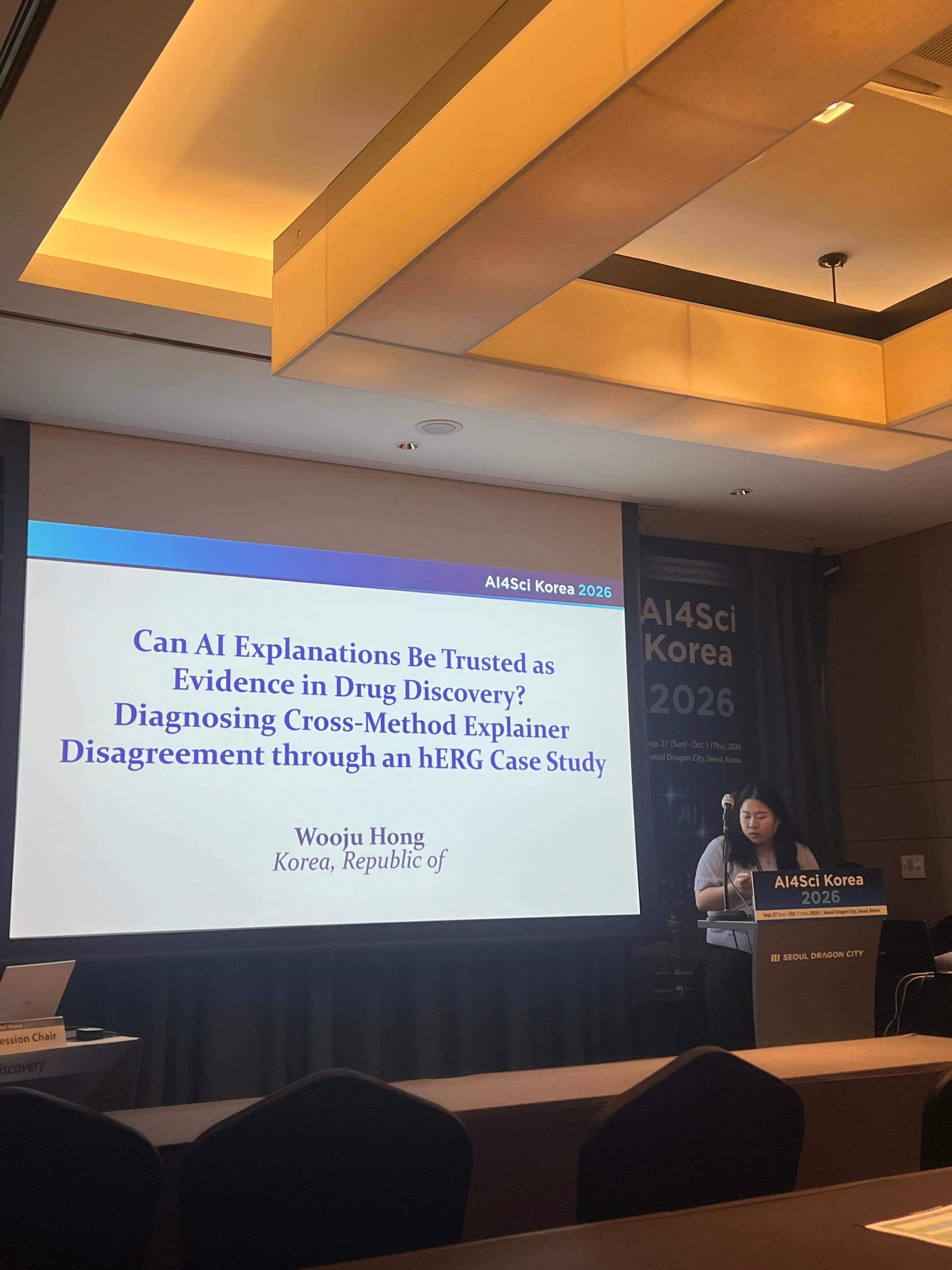 Junghun Kim’s Poster and Wooju Hong’s Oral Presentation at AI4Sci 2026 - 2